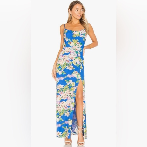 Privacy Please Tyler Maxi Dress, Blue Floral, XS EUC - Picture 1 of 8